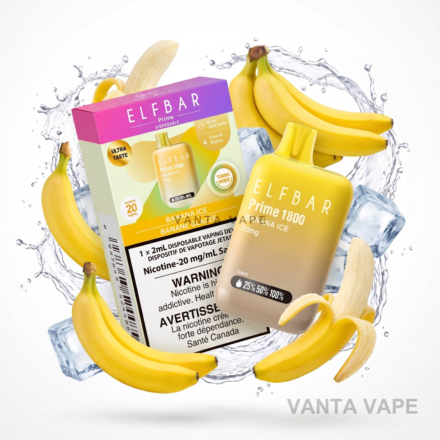 BANANA ICE ELF BAR PRIME 1800