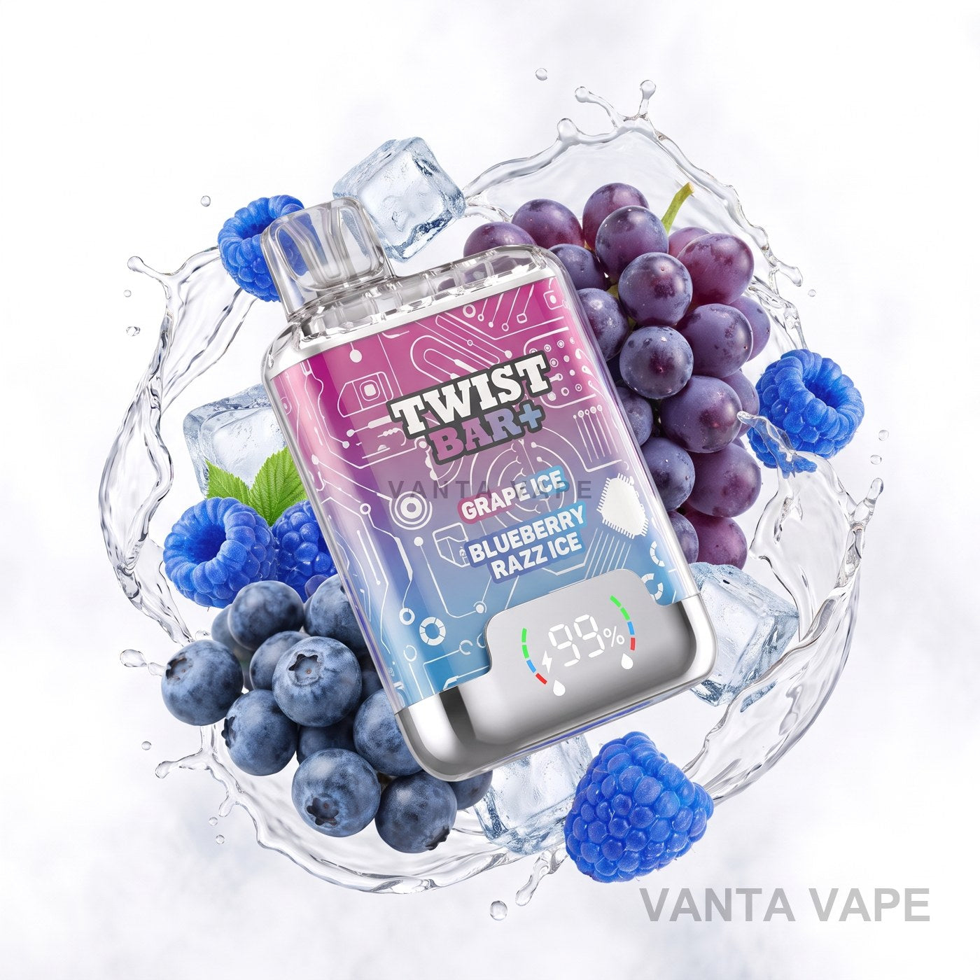 GRAPE ICE + BLUEBERRY RAZZ ICE TWIST BAR+