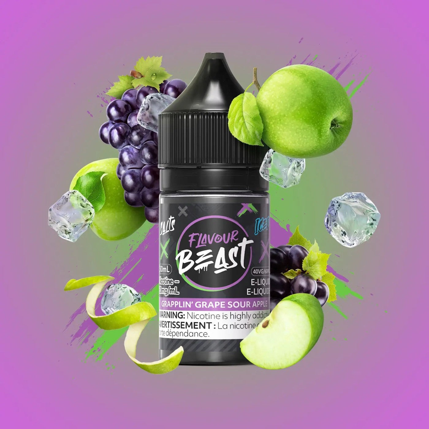 GRAPPLIN' GRAPE SOUR APPLE ICED FLAVOUR BEAST