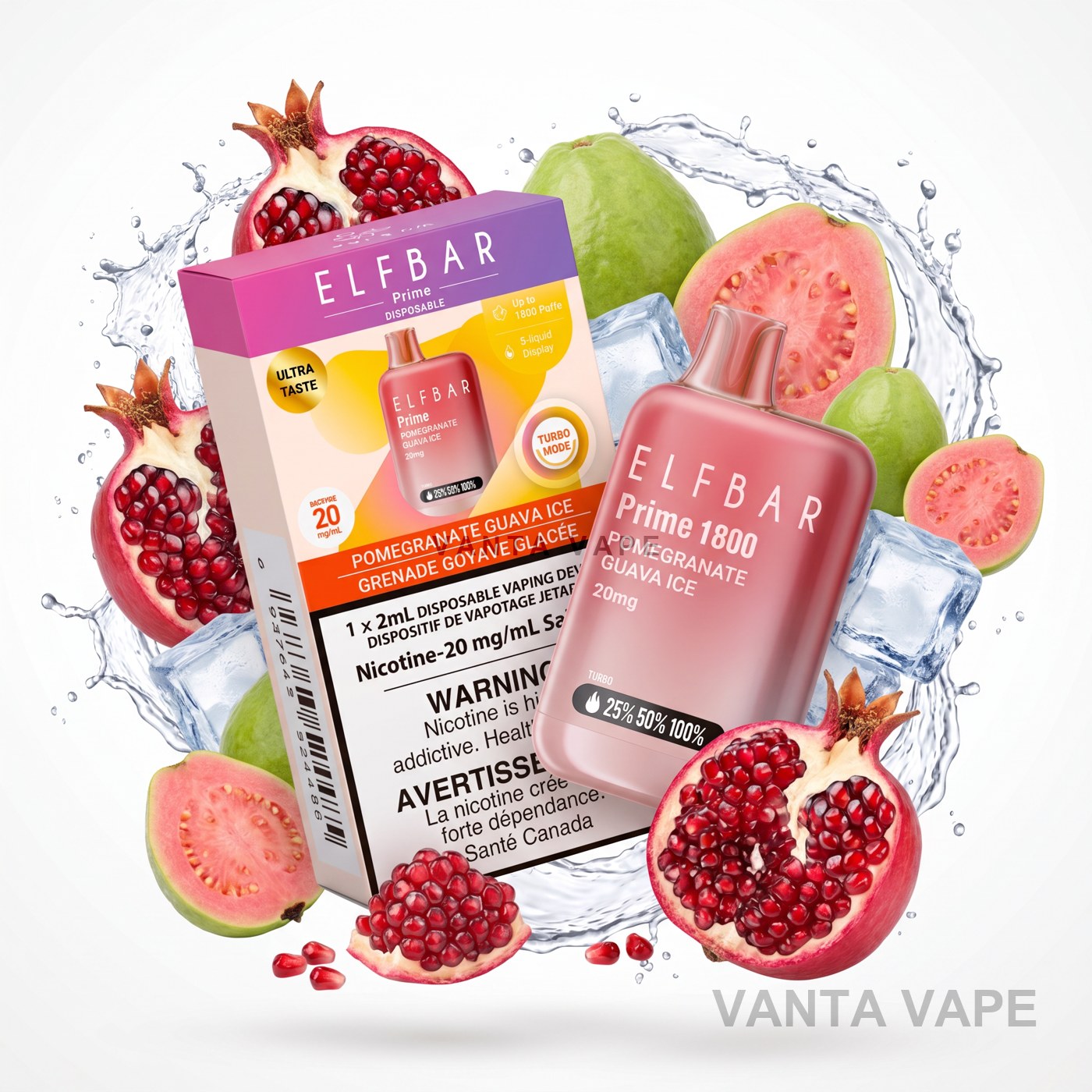 POMEGRANATE GUAVA ICE ELF BAR PRIME 1800