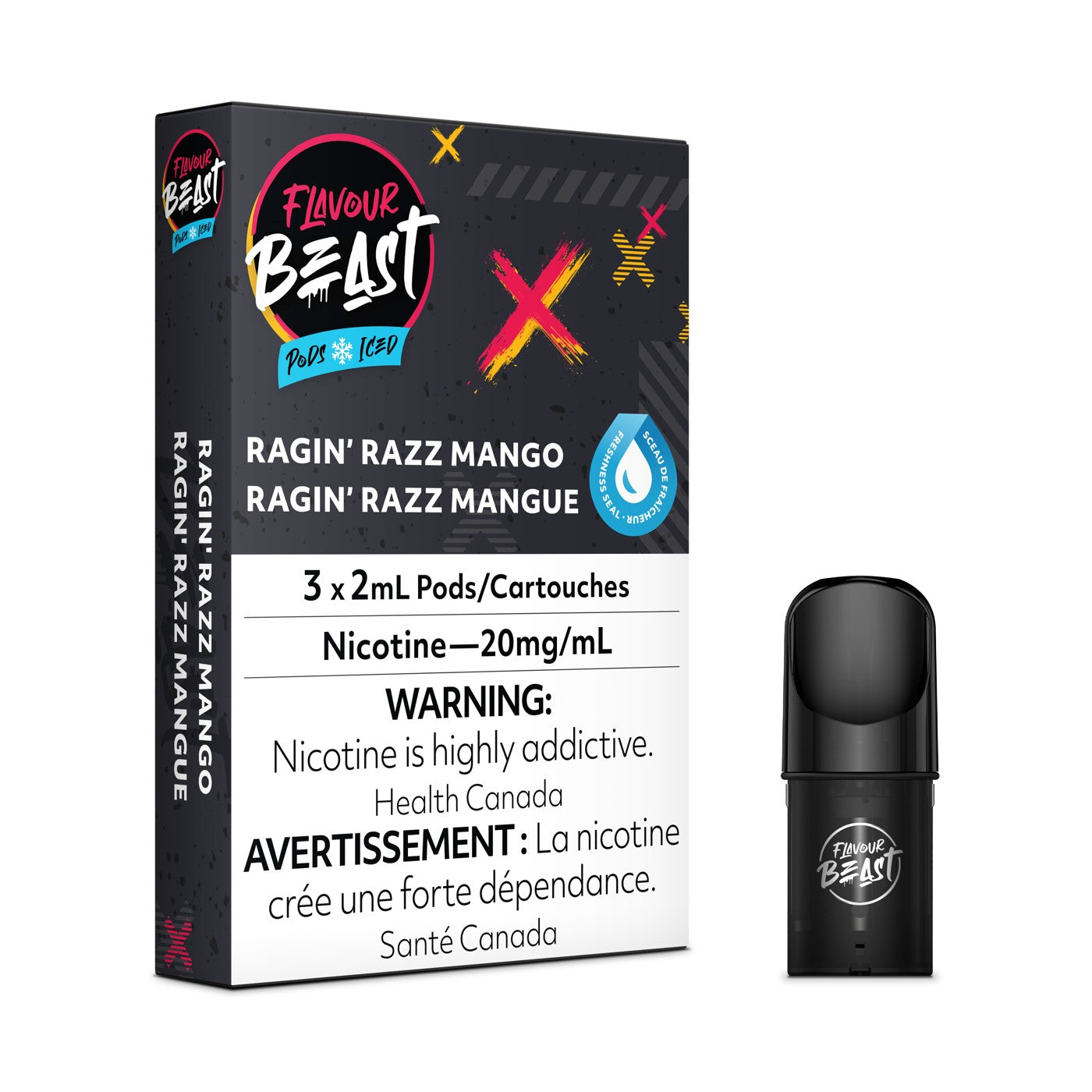 RAGIN' RAZZ MANGO ICED FLAVOUR BEAST POD PACK