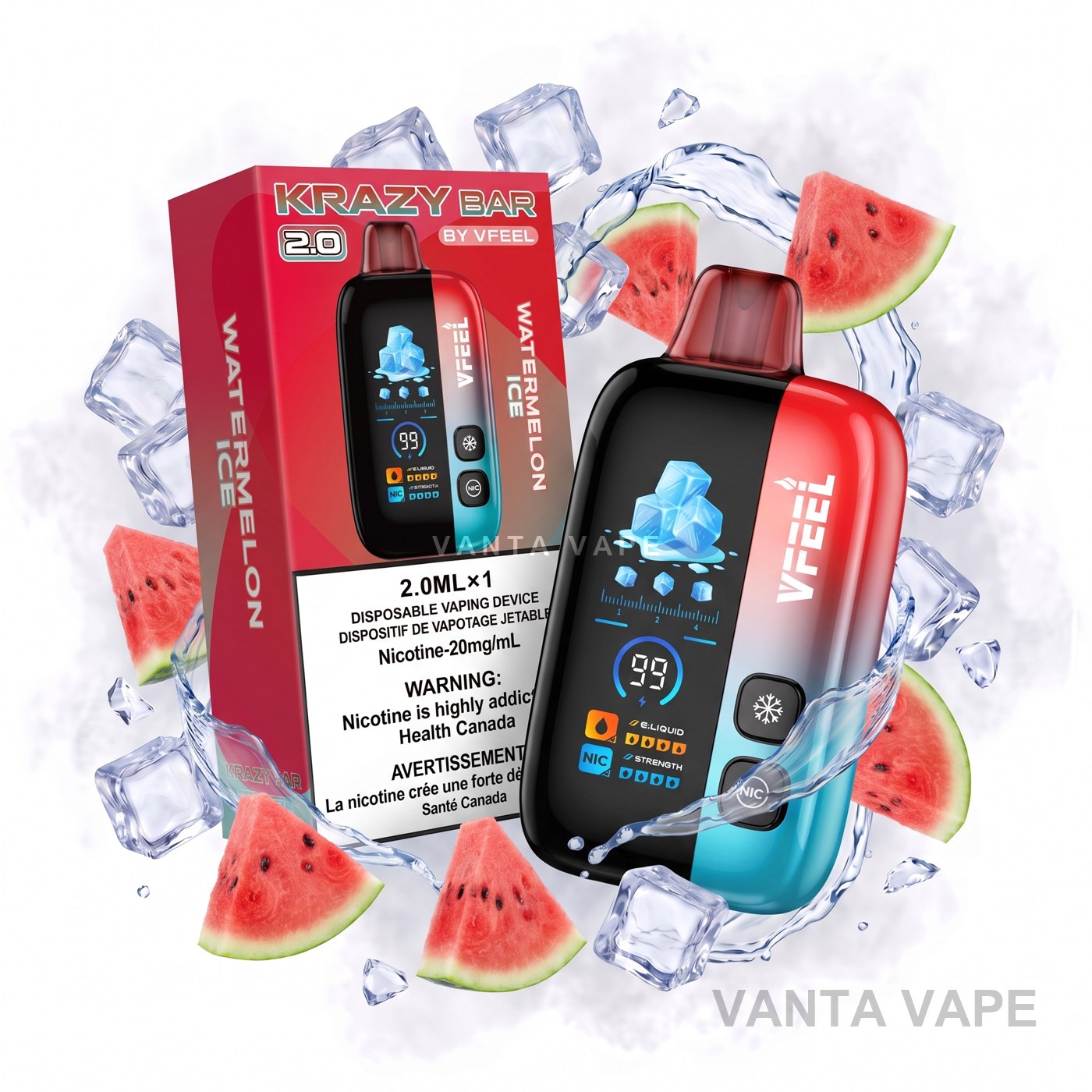 WATERMELON ICE VFEEL KRAZY BAR 2.0