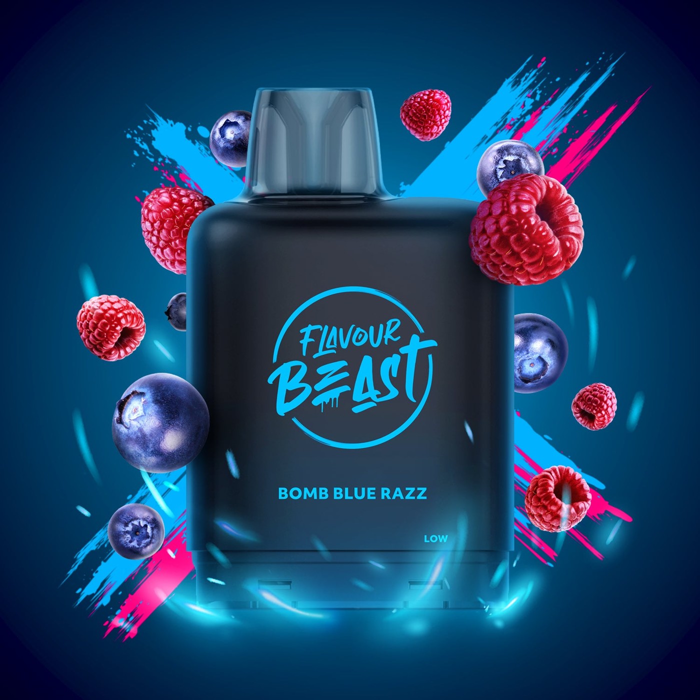 BOMB BLUE RAZZ LEVEL X BOOST G2 32K POD