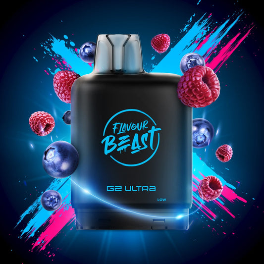 BOMB BLUE RAZZ LEVEL X G2 ULTRA 50K POD