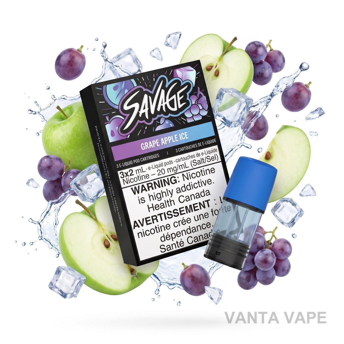 GRAPE APPLE ICE SAVAGE STLTH POD PACK