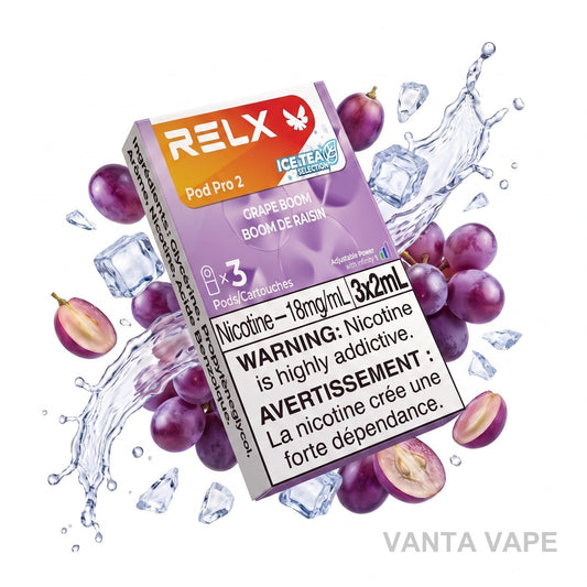 GRAPE BOOM (ICE TEA) RELX PRO 2 POD PACK
