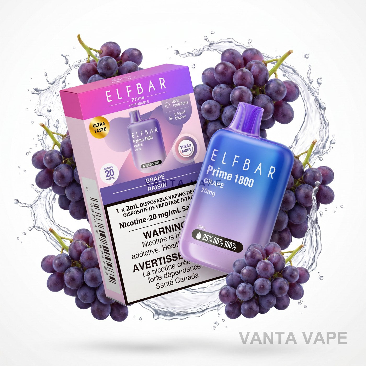 GRAPE ELF BAR PRIME 1800
