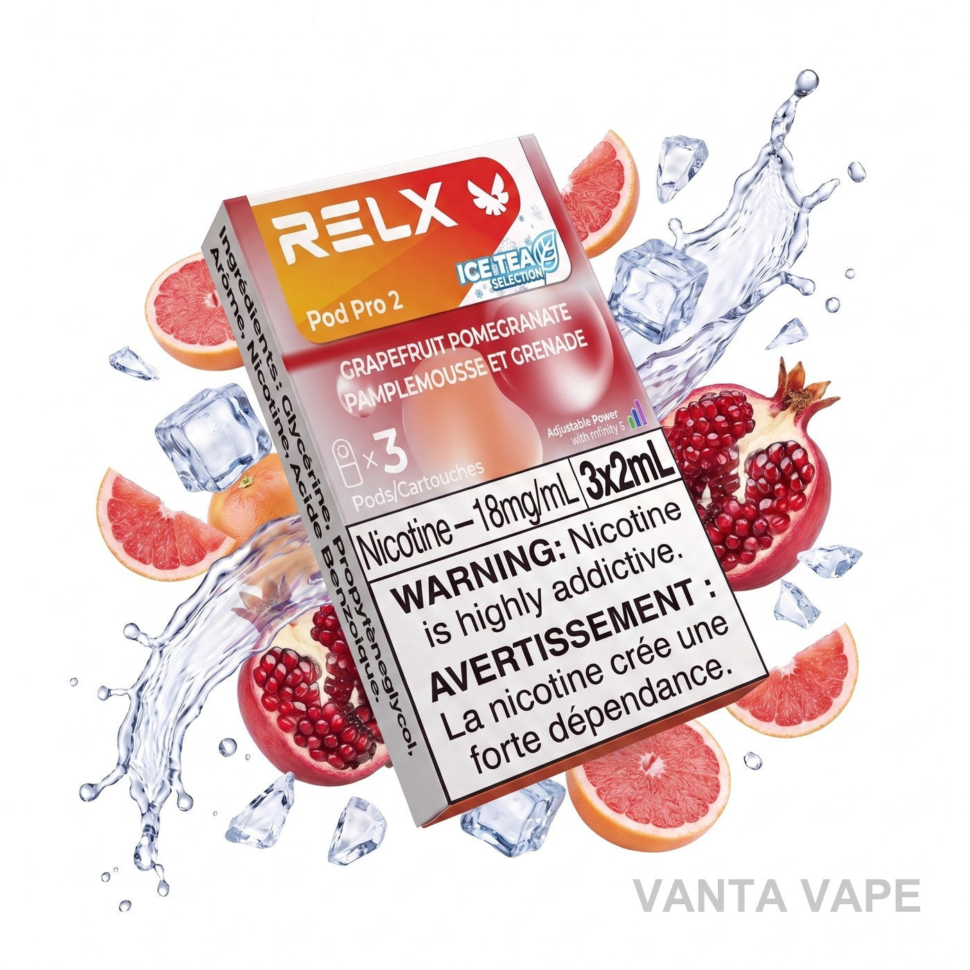 GRAPEFRUIT POMEGRANATE (ICE TEA) RELX PRO 2 POD PACK