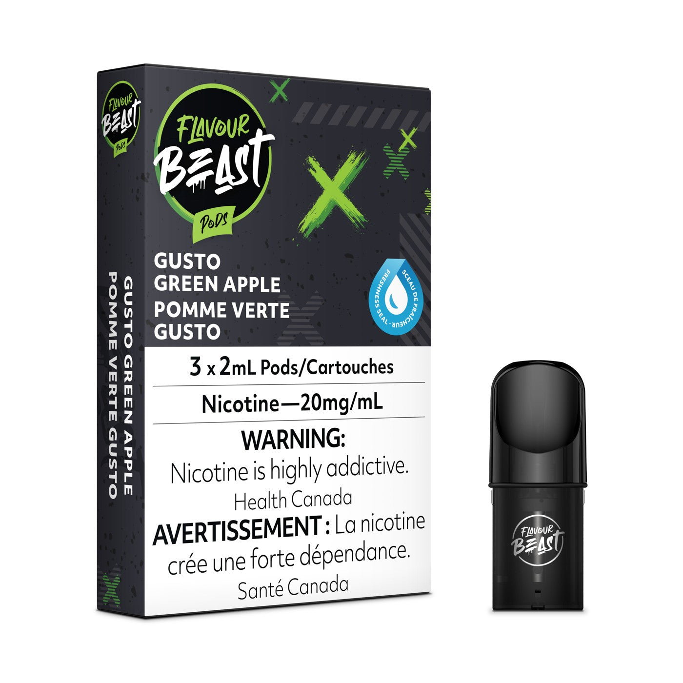 GUSTO GREEN APPLE FLAVOUR BEAST POD PACK
