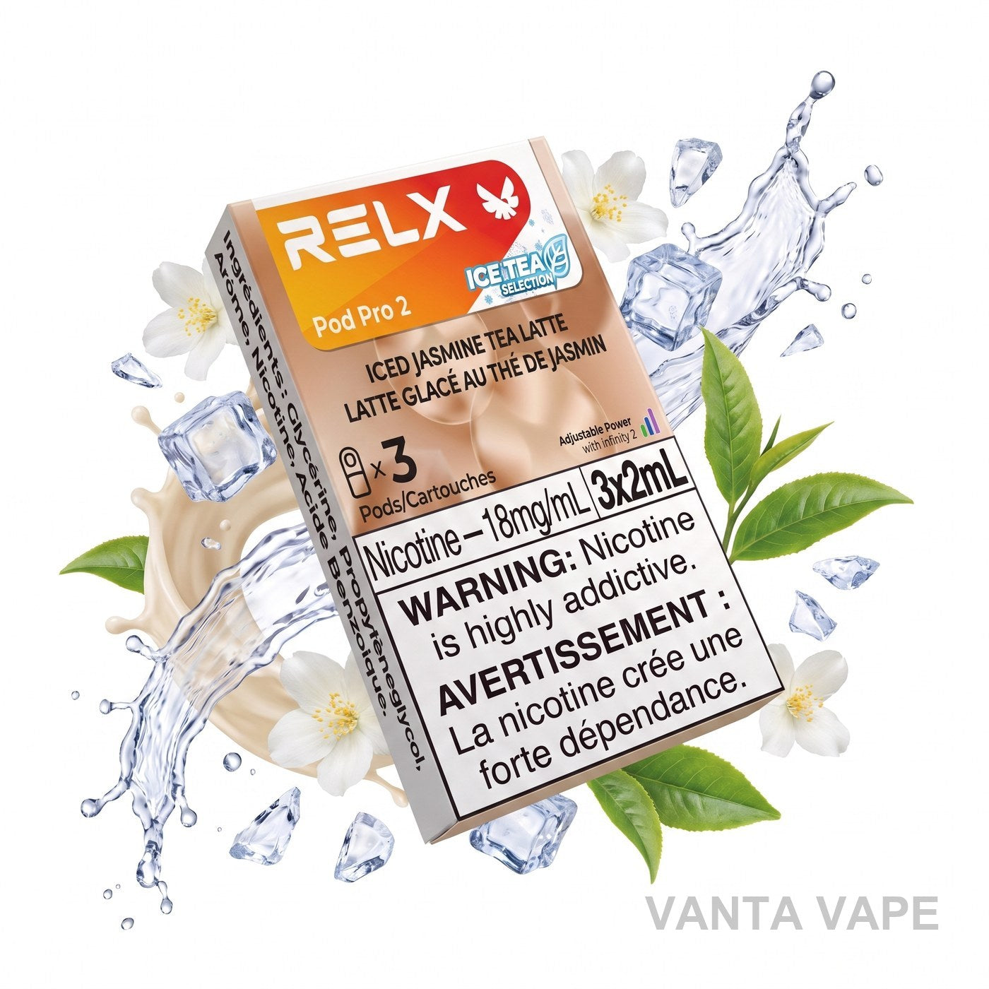 ICED JASMINE TEA LATTE RELX PRO 2 POD PACK