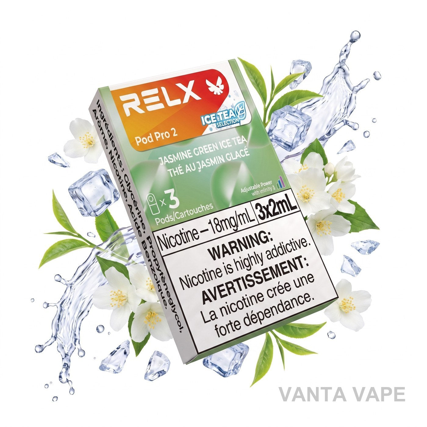 JASMINE GREEN ICE TEA RELX PRO 2 POD PACK