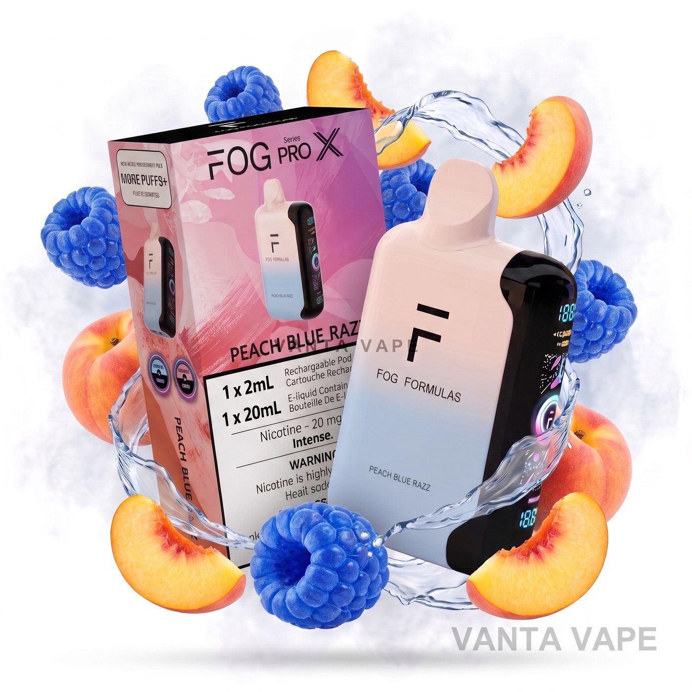 PEACH BLUE RAZZ FOG PRO X