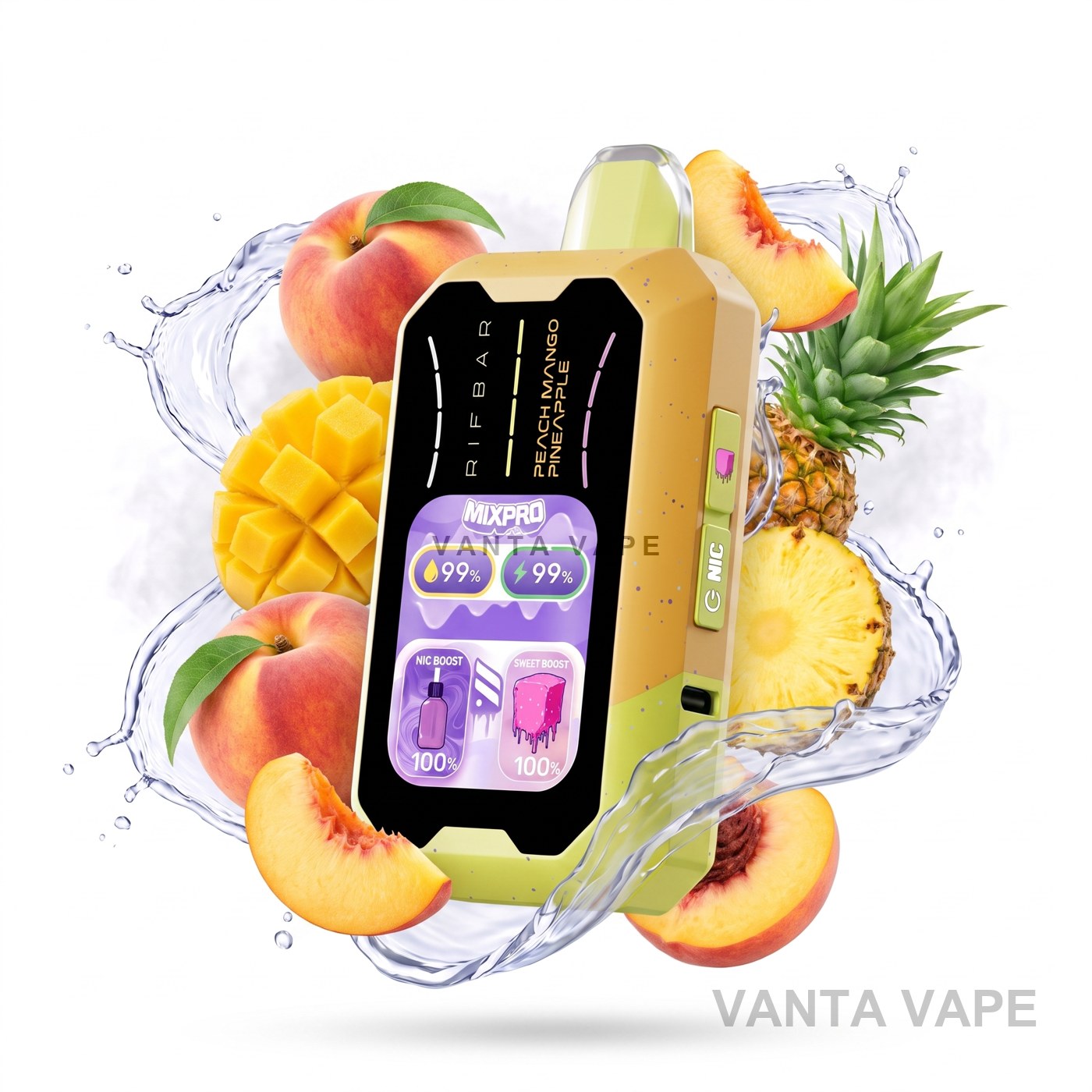 PEACH MANGO PINEAPPLE RIFBAR MIXPRO 40K