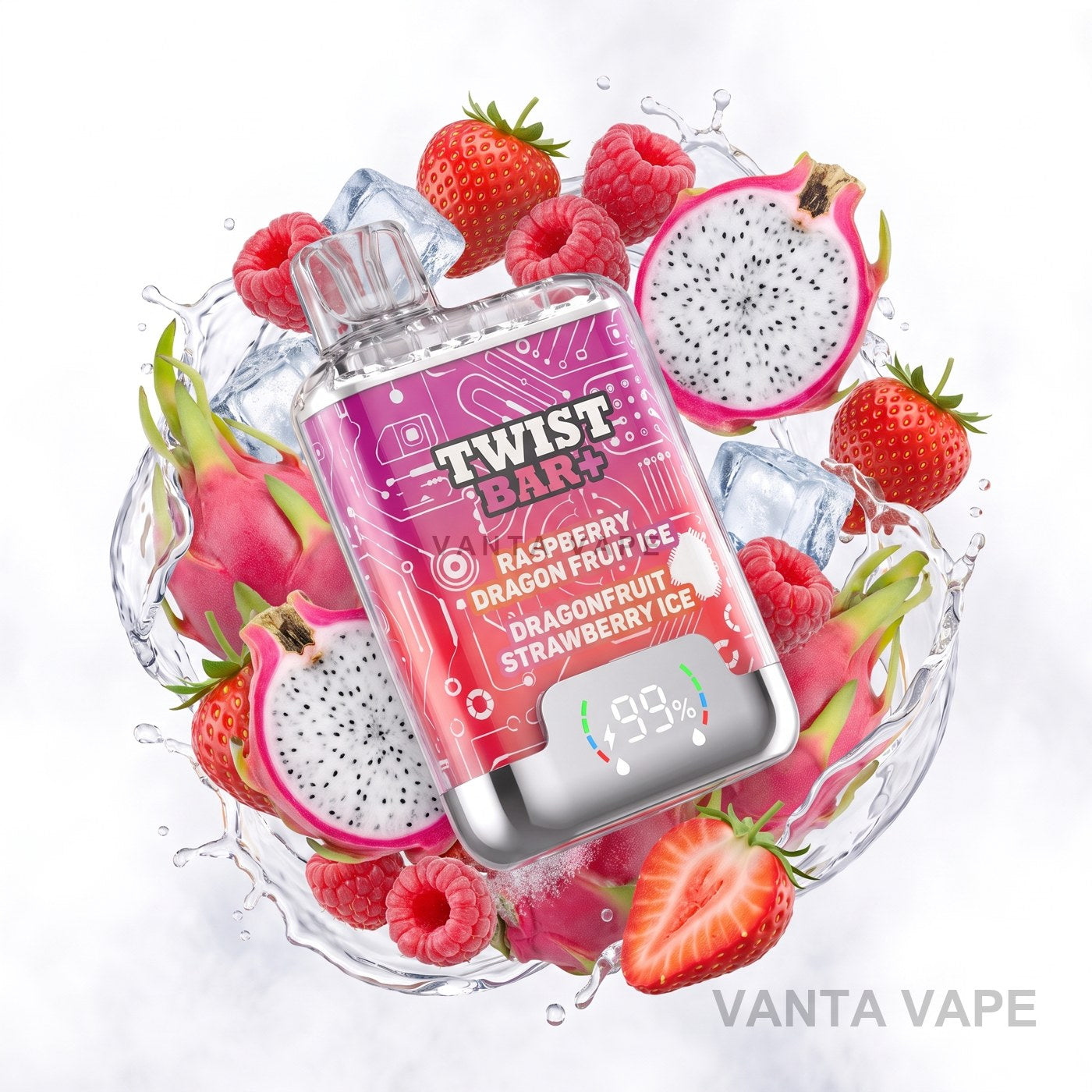RASPBERRY DRAGONFRUIT ICE + DRAGONFRUIT STRAWBERRY ICE TWIST BAR+