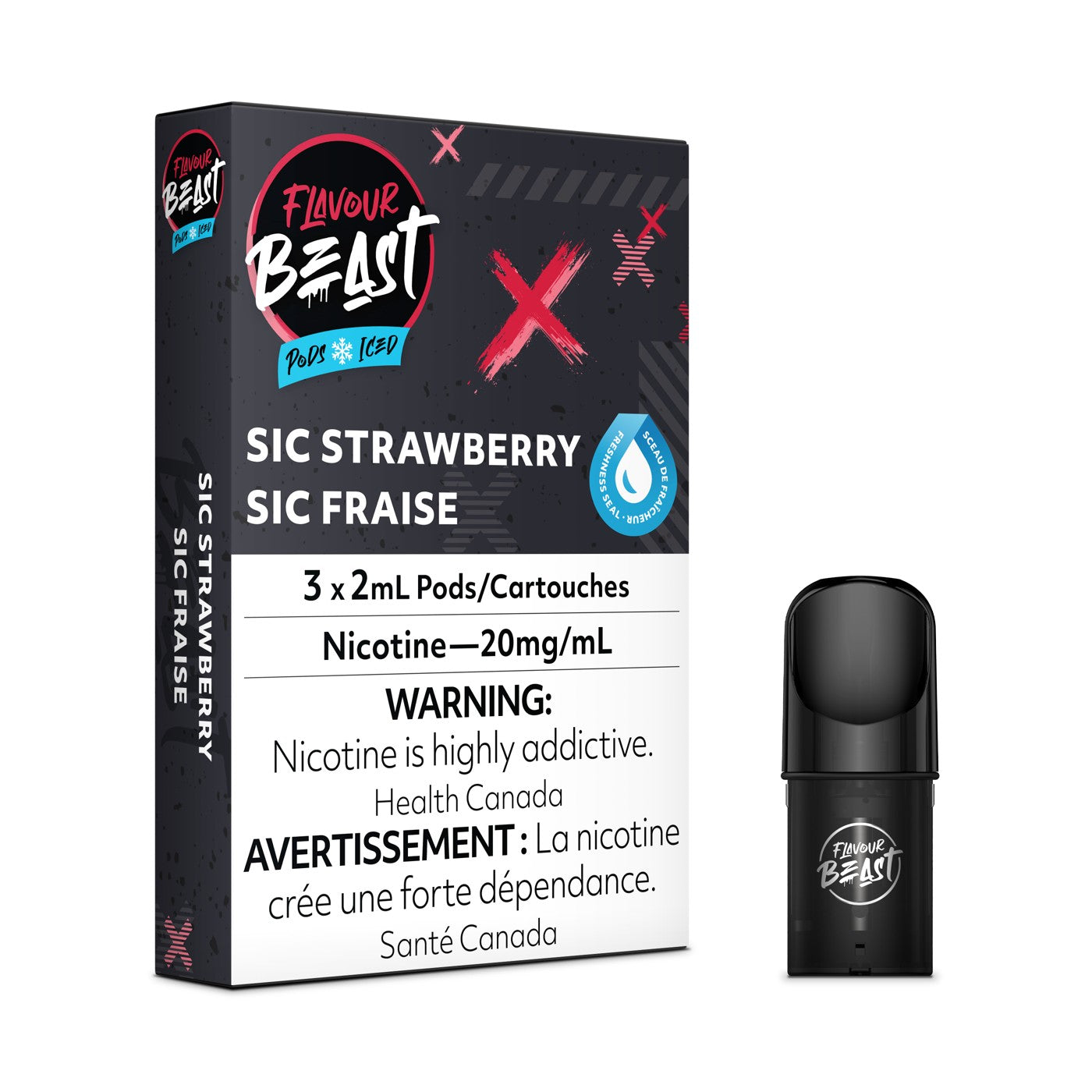 SIC STRAWBERRY ICED FLAVOUR BEAST POD PACK