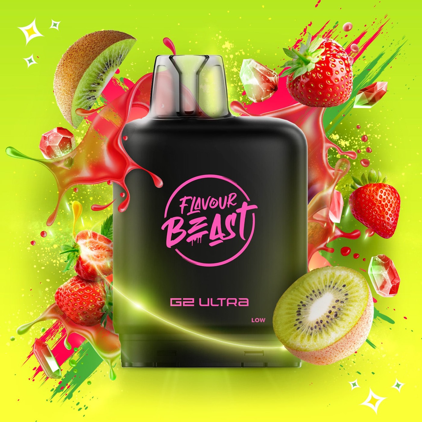 SOUR GUSHIN S. STRAWBERRY KIWI LEVEL X G2 ULTRA 50K POD