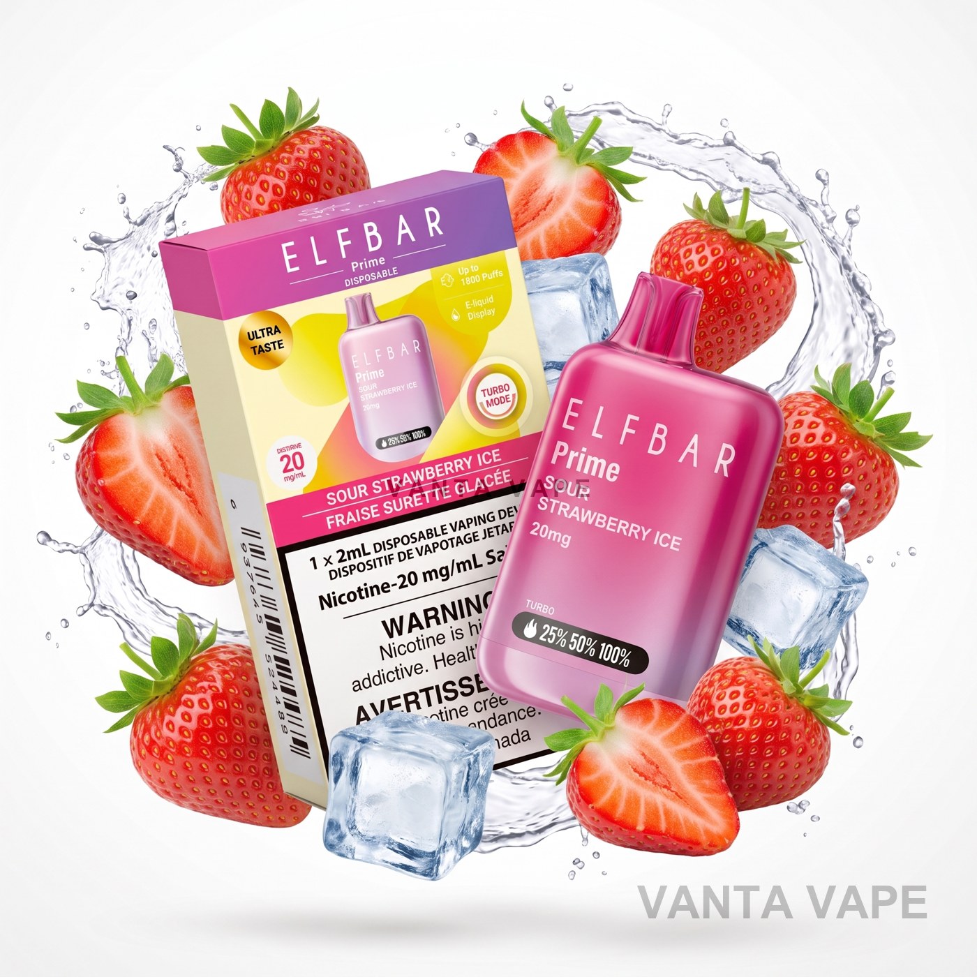 SOUR STRAWBERRY ICE ELF BAR PRIME 1800