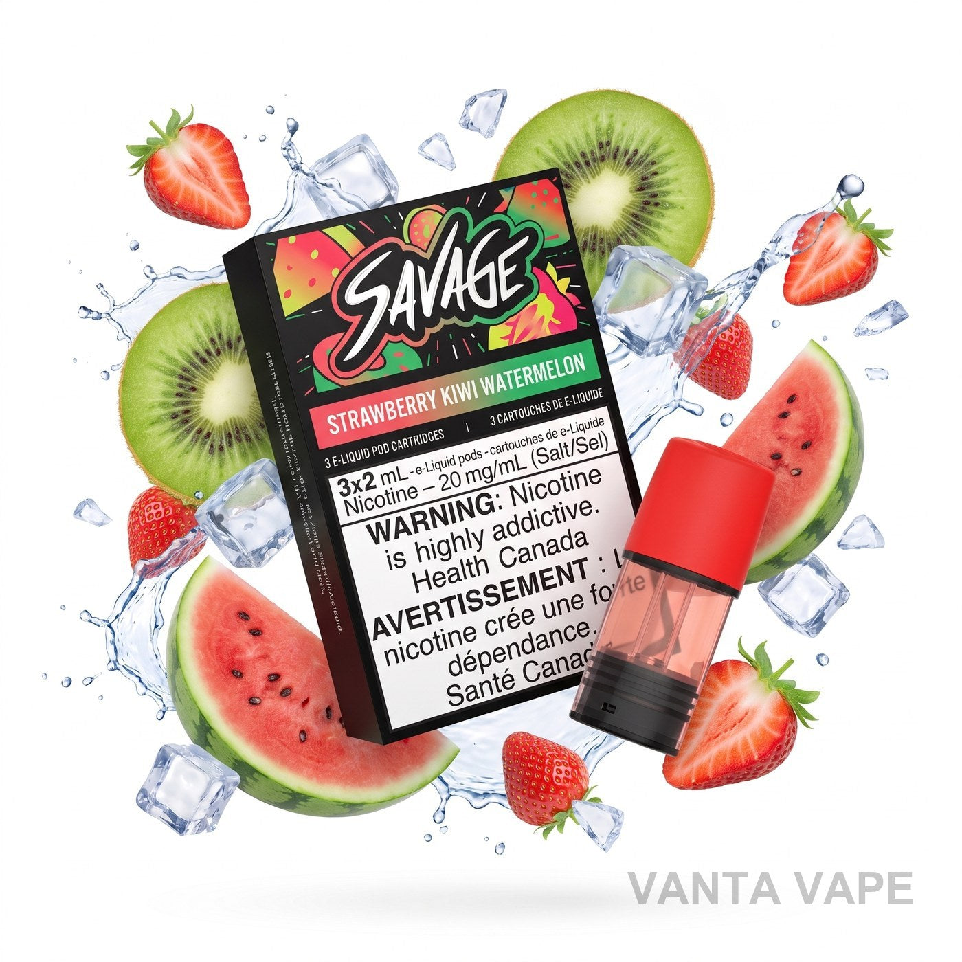 STRAWBERRY KIWI WATERMELON SAVAGE STLTH POD PACK