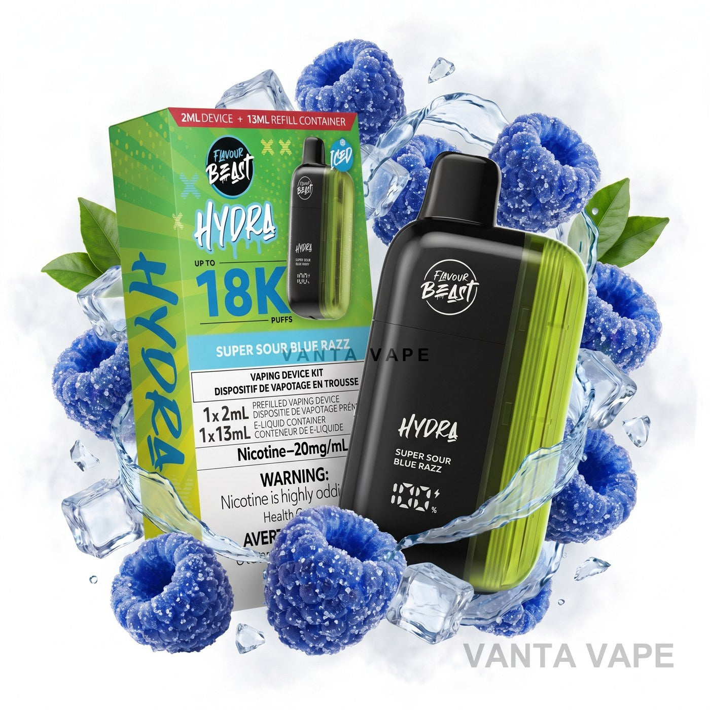 SUPER SOUR BLUE RAZZ FLAVOUR BEAST HYDRA