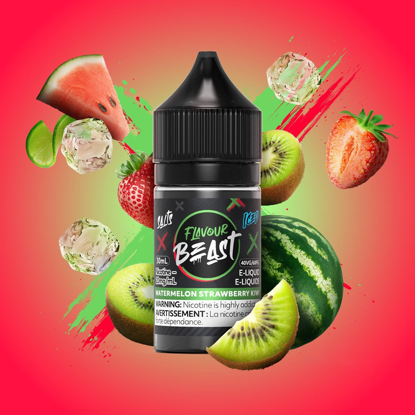 WATERMELON STRAWBERRY KIWI ICED FLAVOUR BEAST
